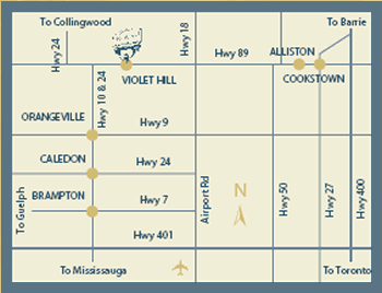 Map to Mrs. Mitchell's